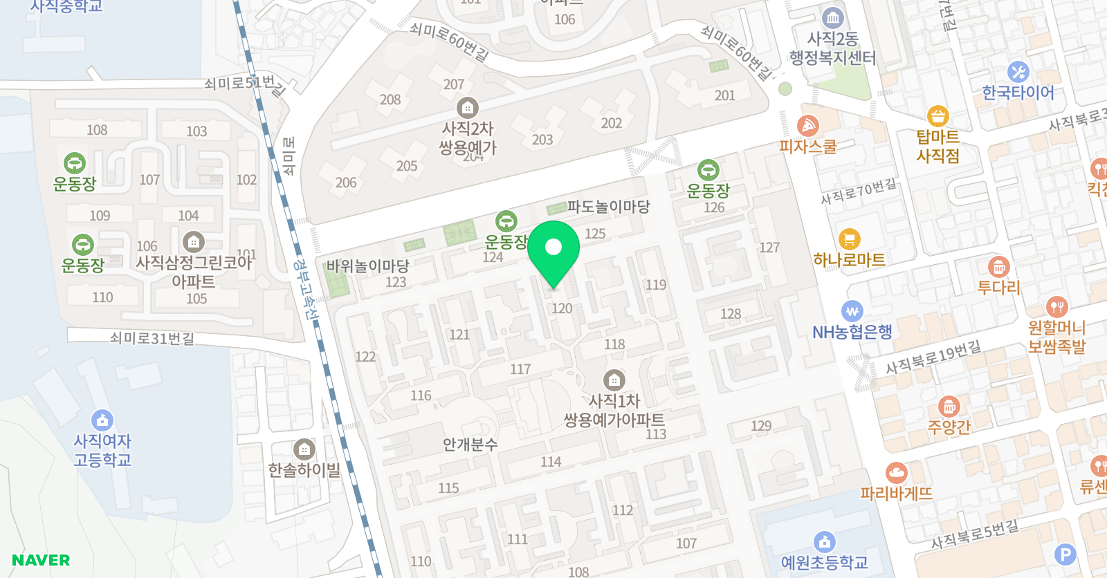 기탄사고력교실 부산사직 쌍용예가1차점 위치