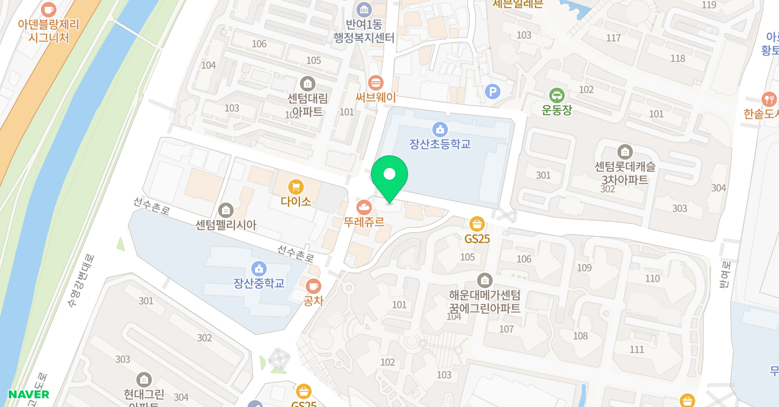 스마트해법영어 미래엔수학 장산점 위치