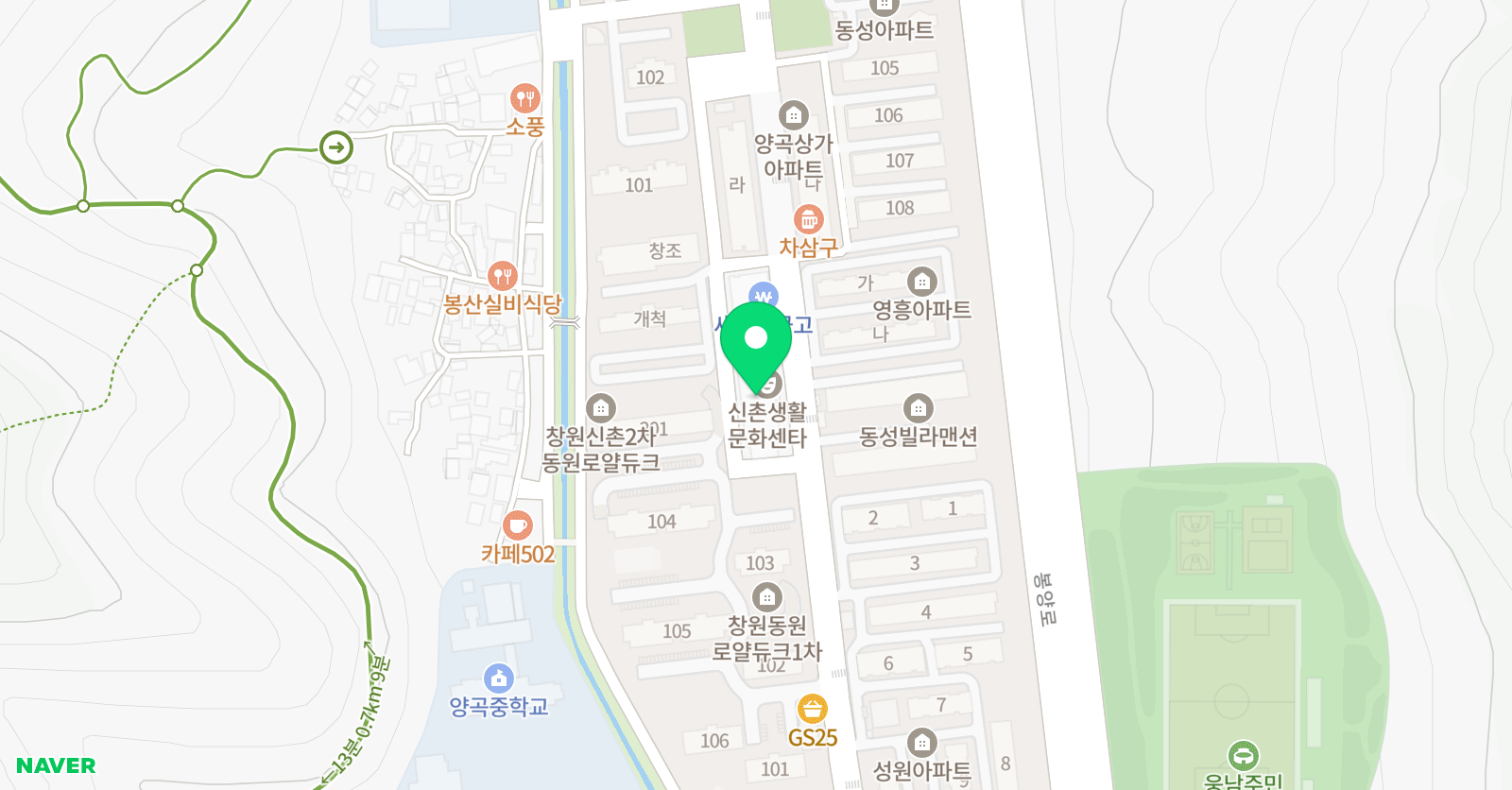 YBM잉글루 영어학원 창원신촌 제1캠퍼스 위치
