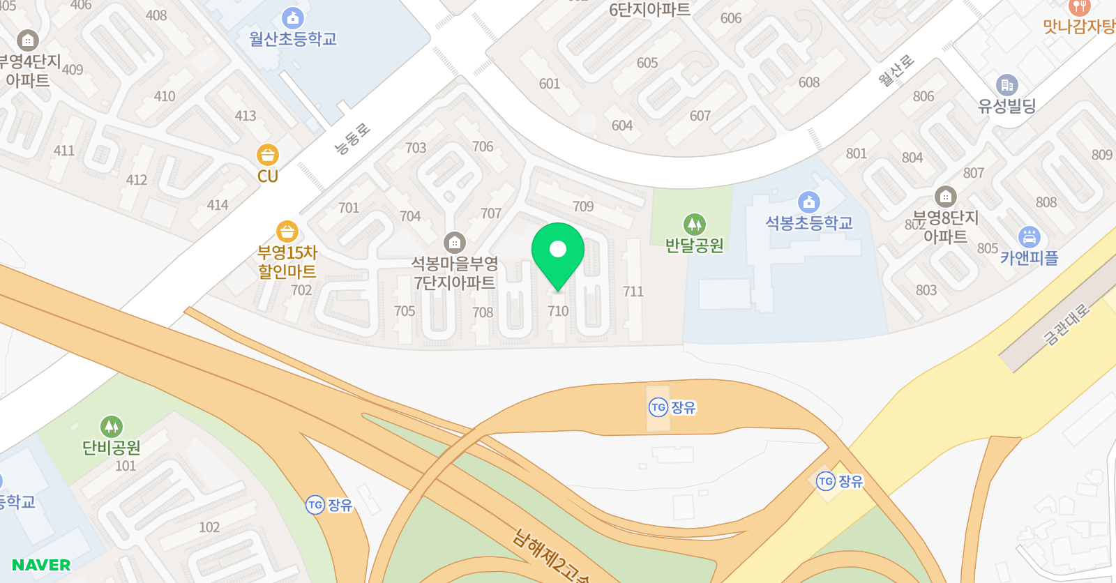 아소비 장유 석봉마을7단지점 위치