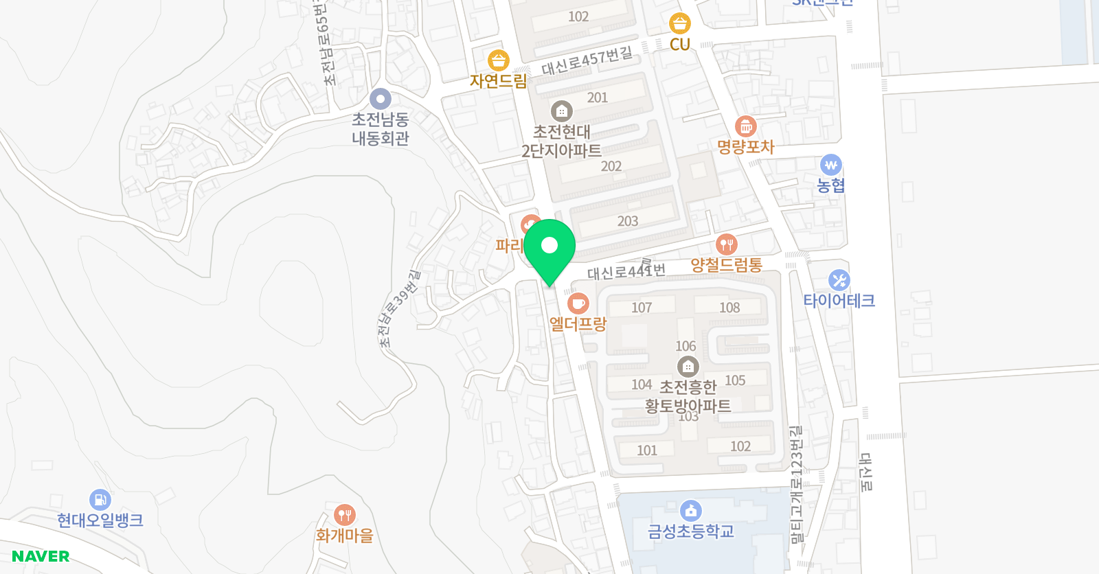 쎈 수학러닝센터 초전 메가 교습소 위치