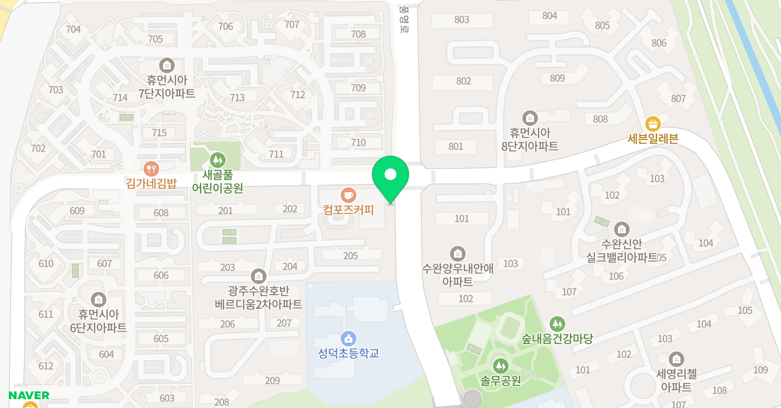 웅진씽크빅 학습센터 장덕센터 위치