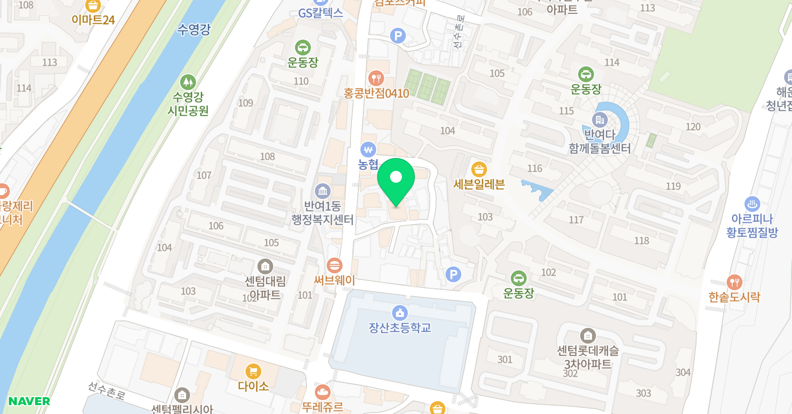 대교하이캠퍼스 장산학원 위치
