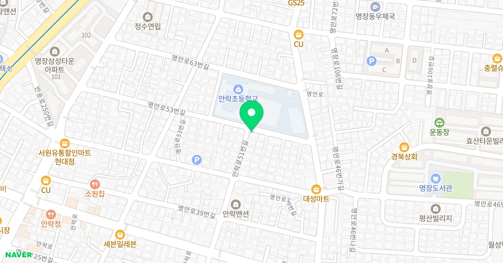 뮤엠 영어 명장점 위치