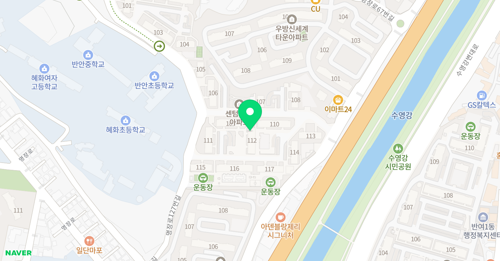 센텀sk 해법영어교실 위치