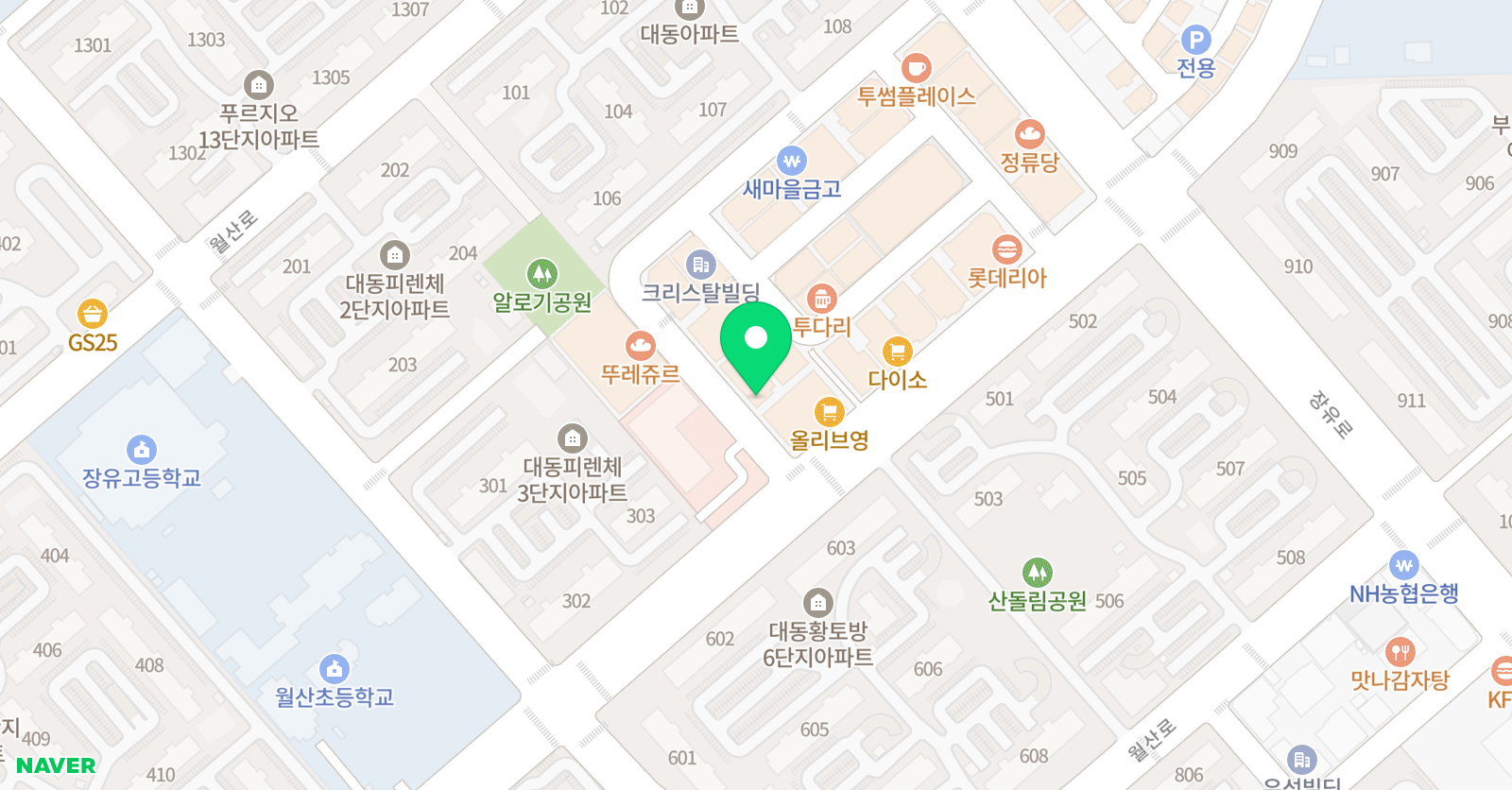 석봉 학원 위치