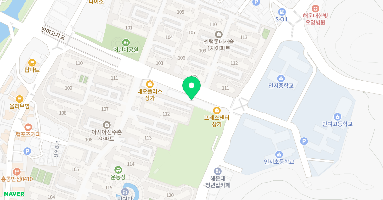 책나무 부산반여점 위치