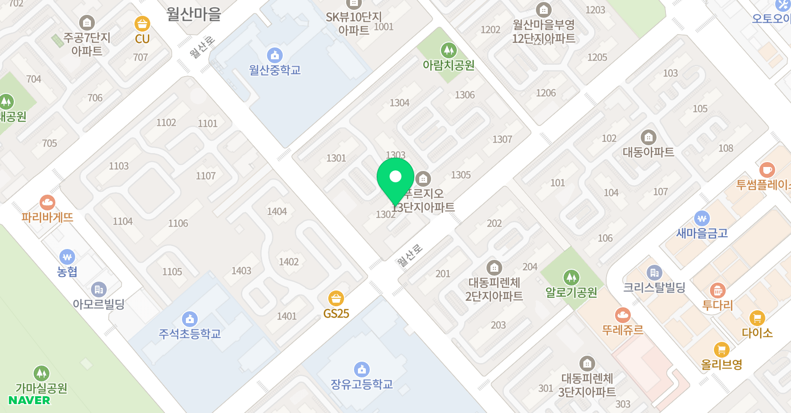 스마트해법 수학 김해월산푸르지오점 위치