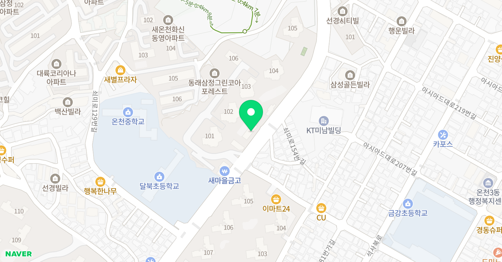잉글리시아이 영어학원 삼정포레스트점 위치