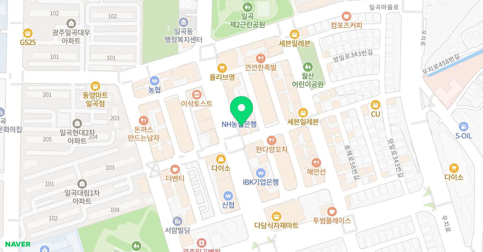 정일선 영어학원 광주일곡본원 위치
