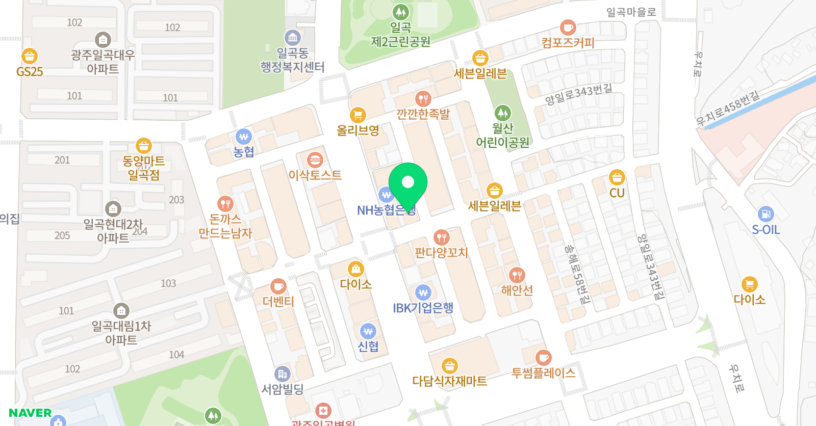일곡지앤비앤패럴랙스 위치