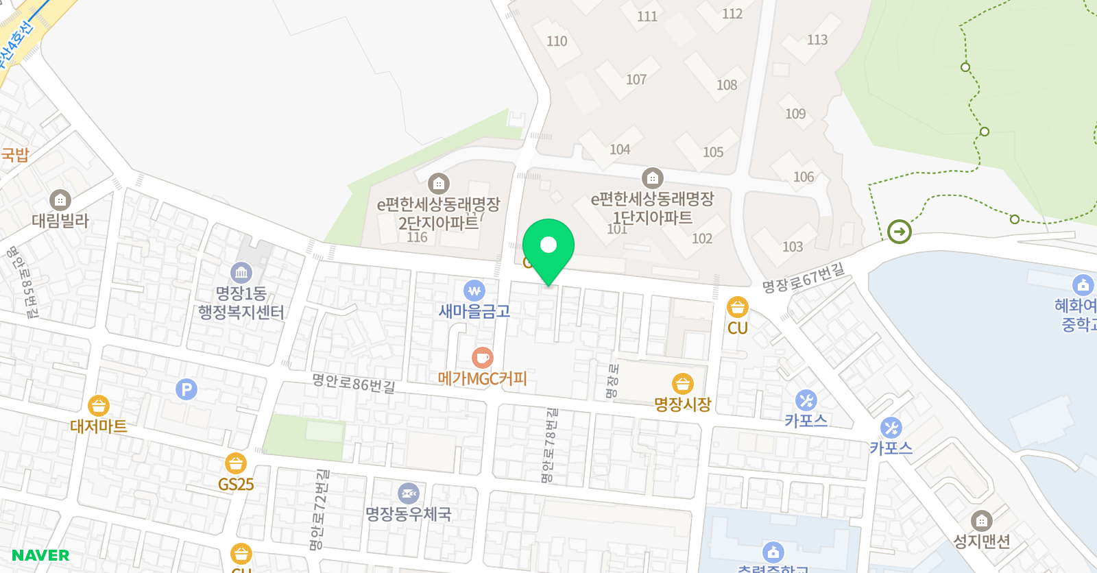 현수학전문 학원 위치