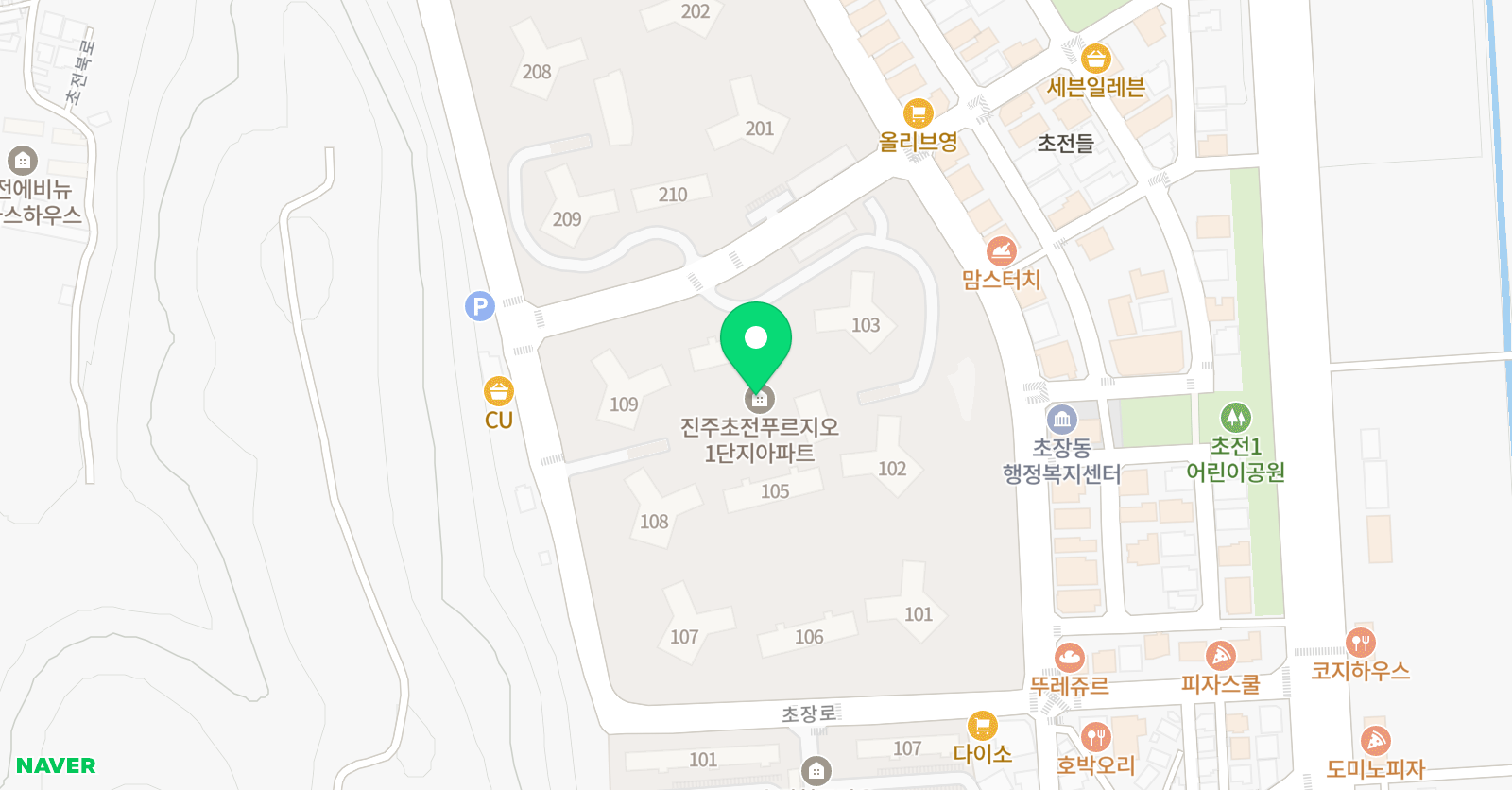 기탄사고력교실 진주초전푸르지오점 위치