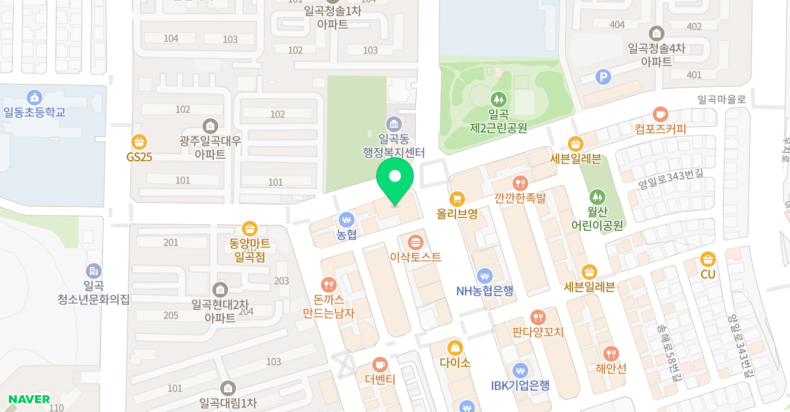 짐앤펀 태권도&한국파워점핑줄넘기클럽 일곡점 위치