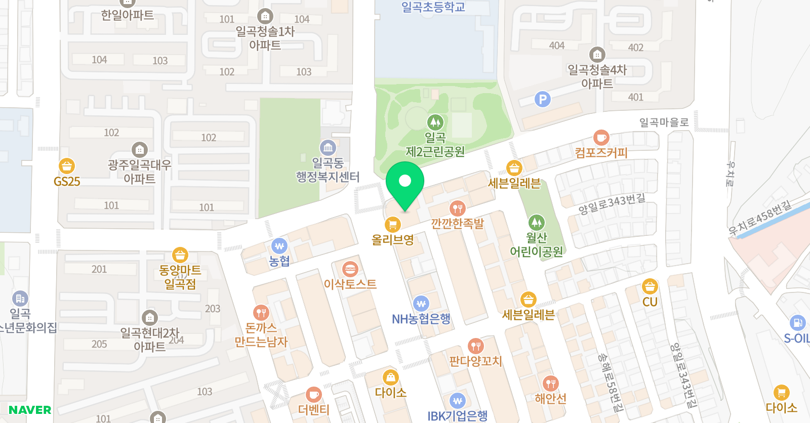 MFA 수학학원 일곡본점 위치