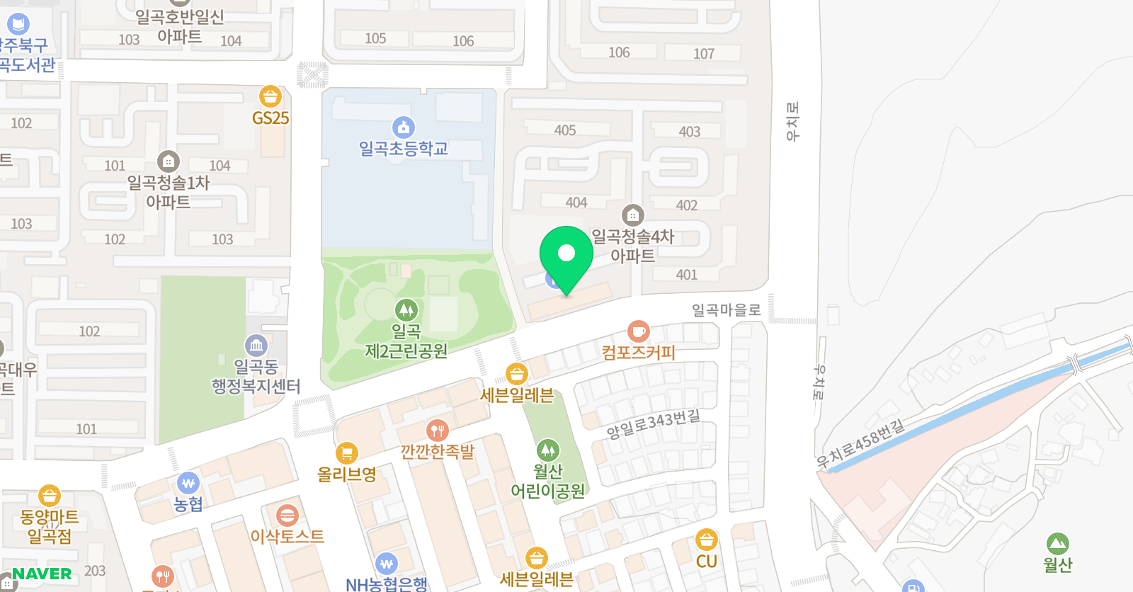 아쿠아차일드 일곡점 위치