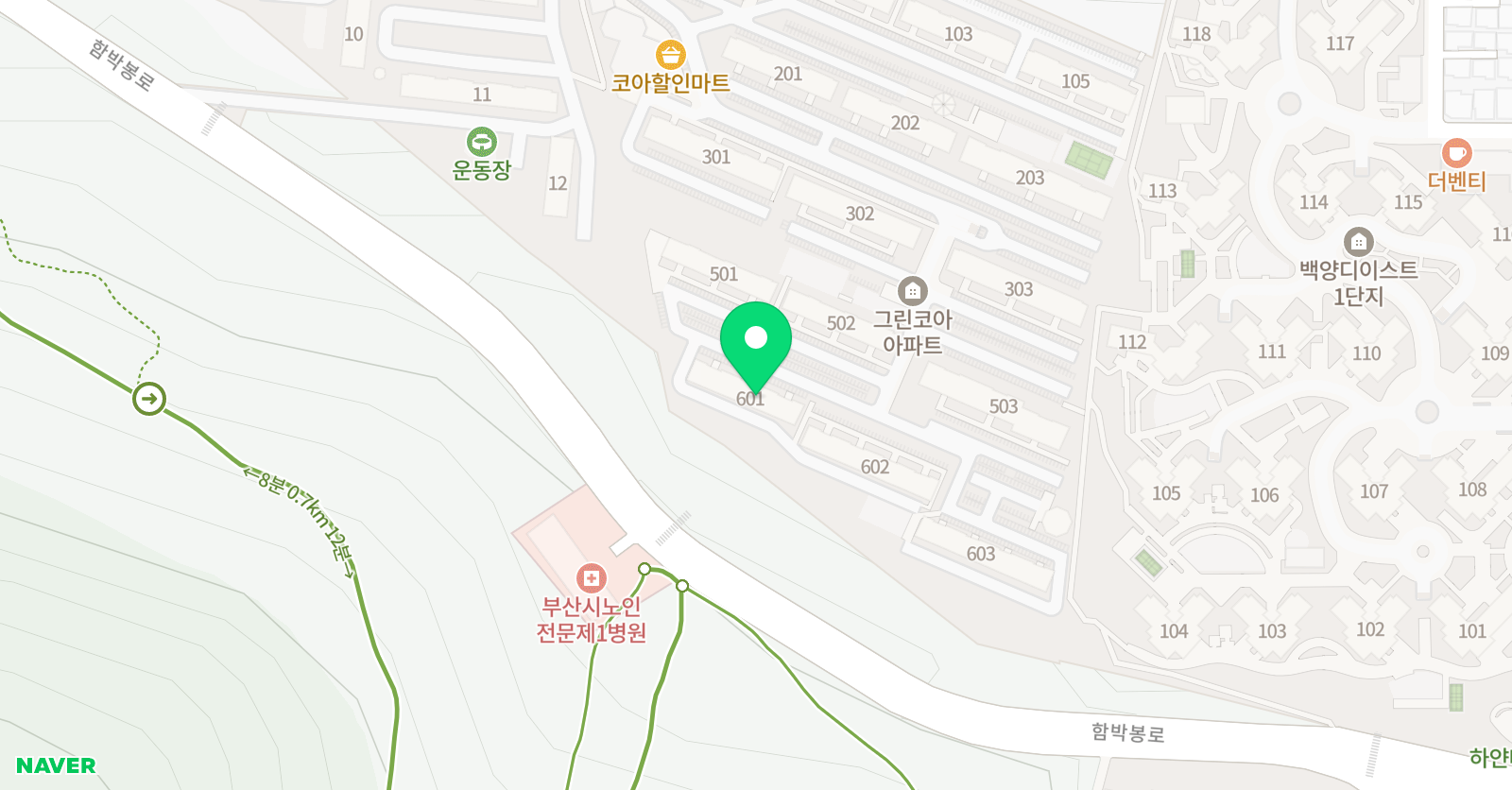 빨간펜 수학의달인 만덕그린코아점 위치