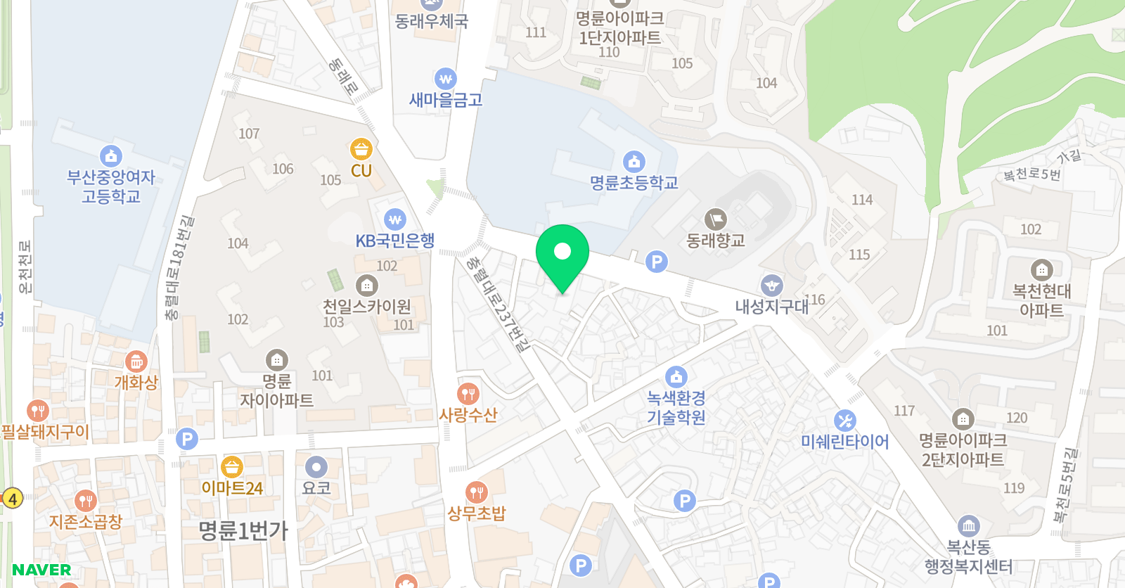 리드인 동래명륜초점 위치