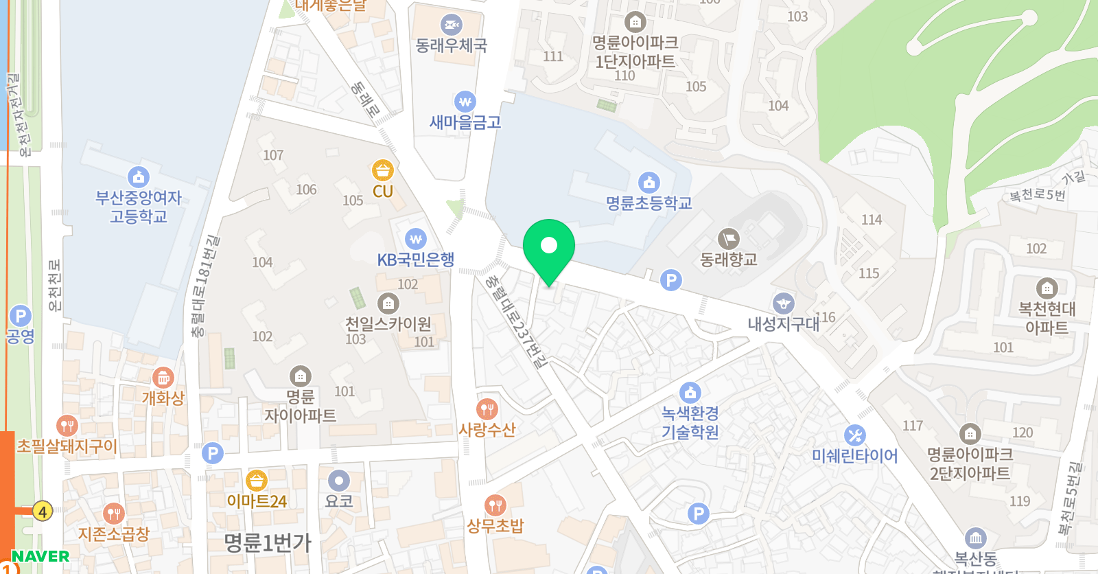 티엔티로얄클래스 명륜지점 위치