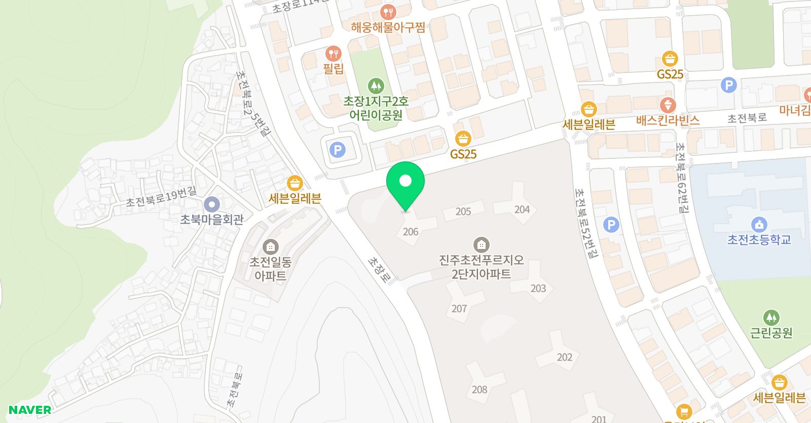 빨간펜 수학의달인 진주초전푸르지오점 위치