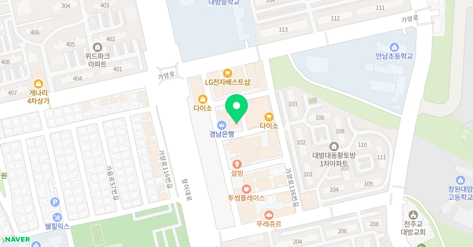 CMS 창원영재교육센터 사고력관초등관 위치