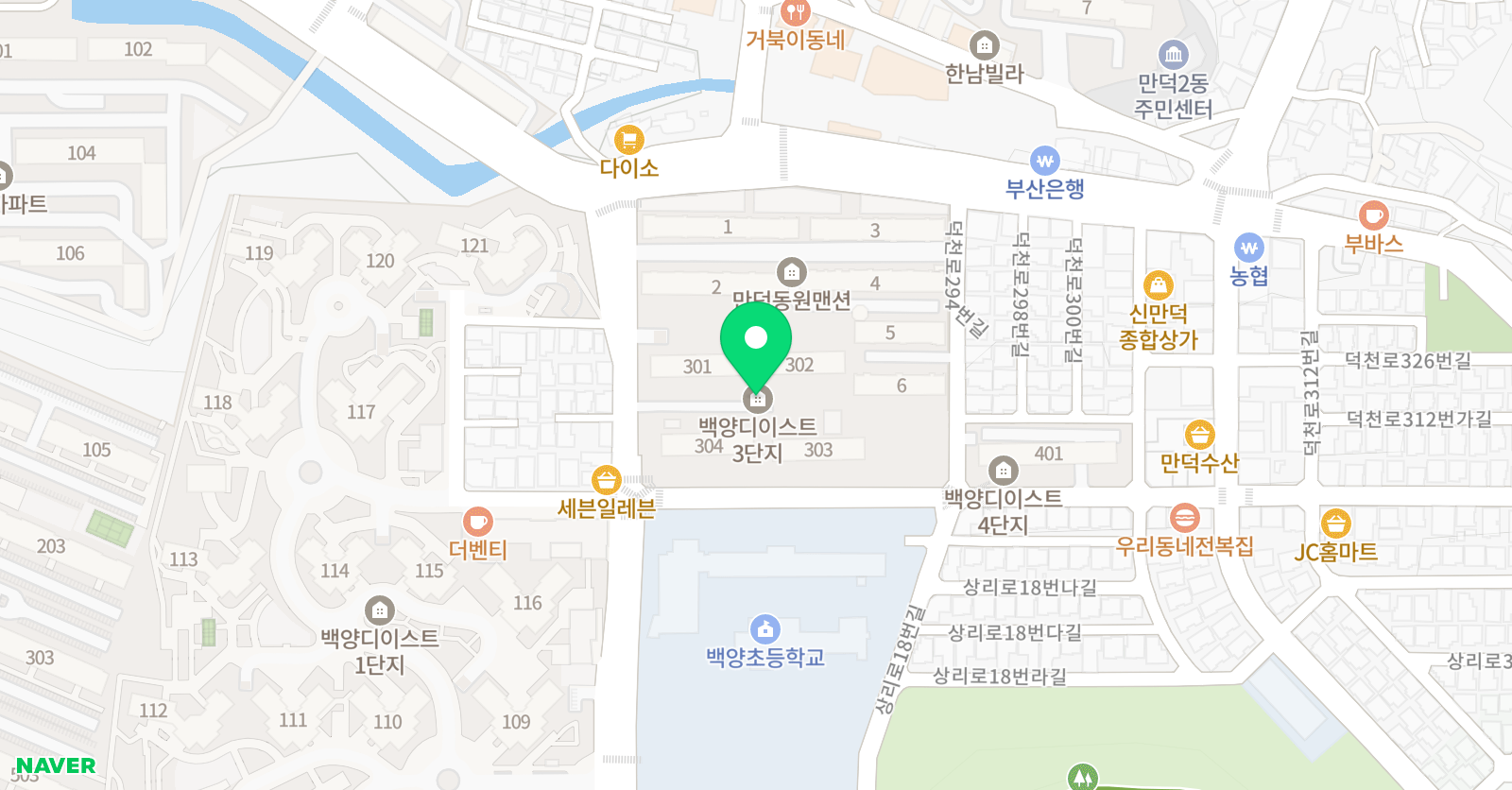 플레이팩토 만덕백양산동문굿모닝힐점 위치