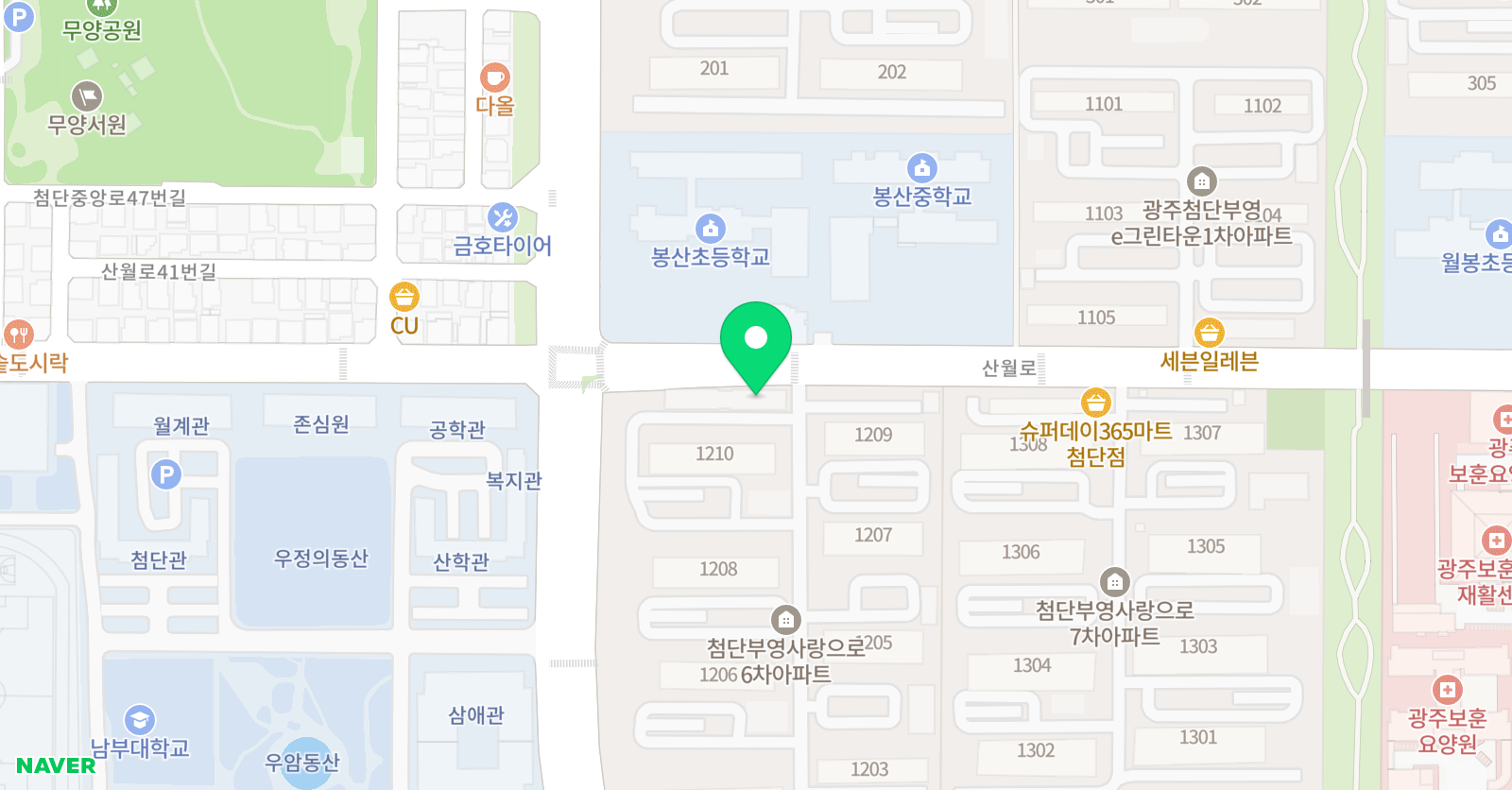 뮤엠 영어 봉산캠퍼스 위치