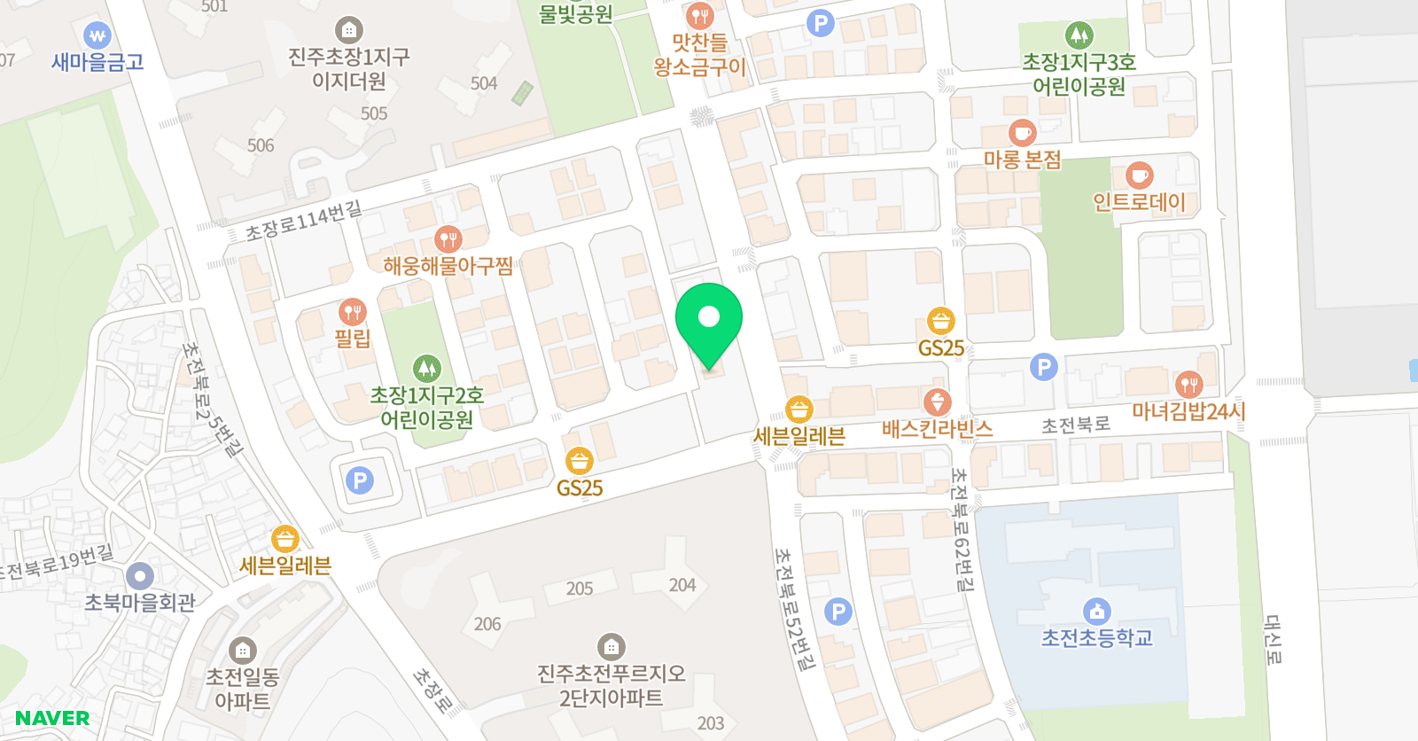 초북 영어 위치