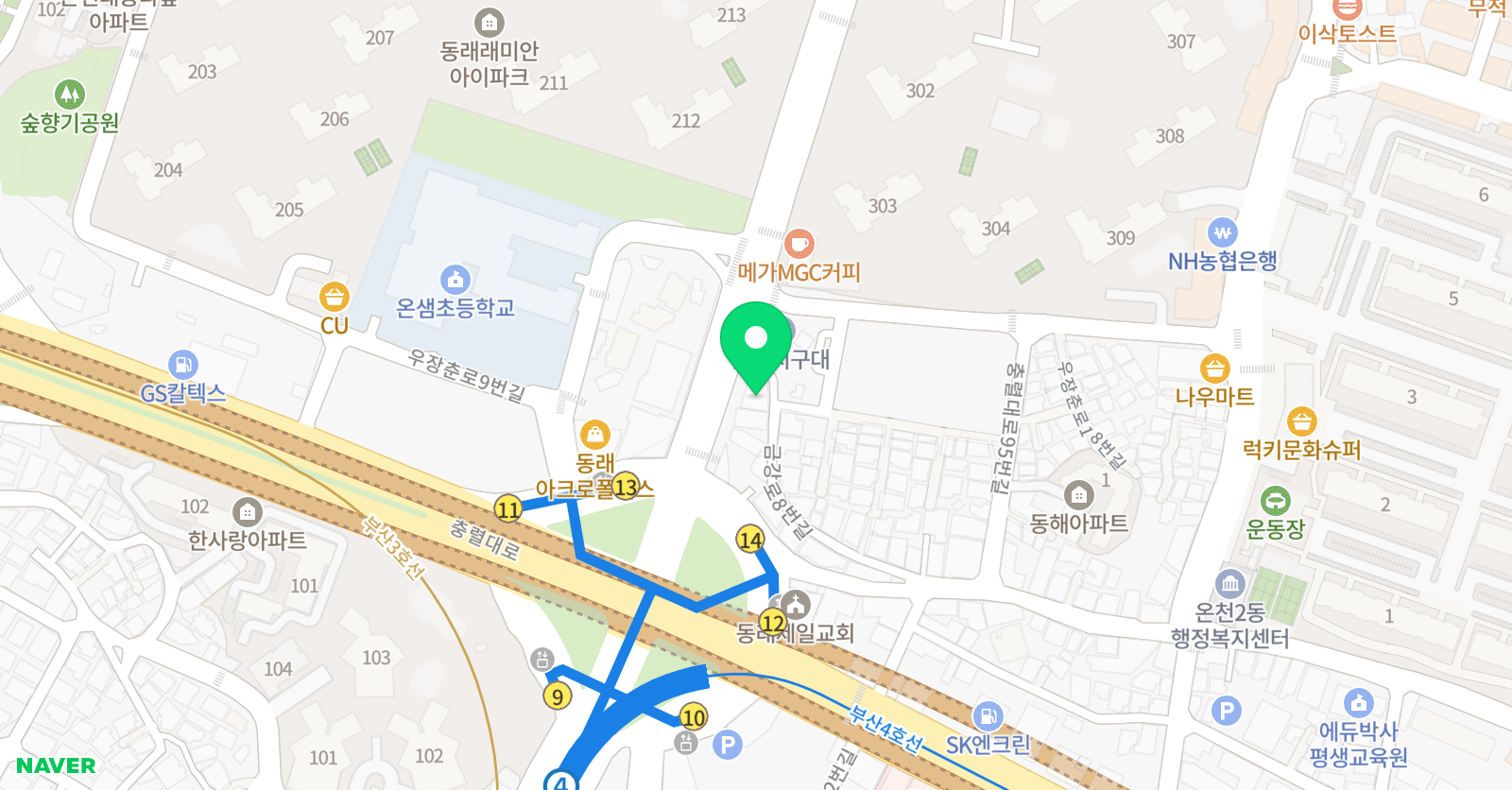 더바른 수학 학원 위치