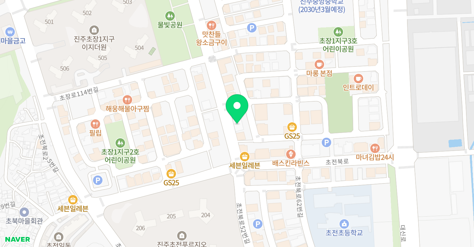 차 수학 학원 초전 위치
