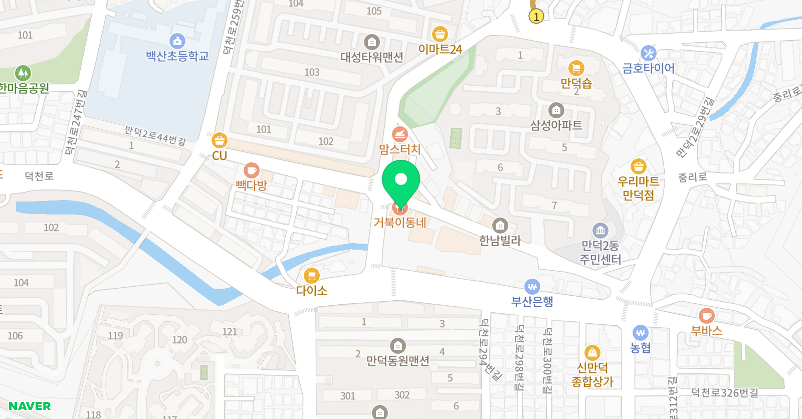재능스스로 학습센터 신만덕직영학원 위치