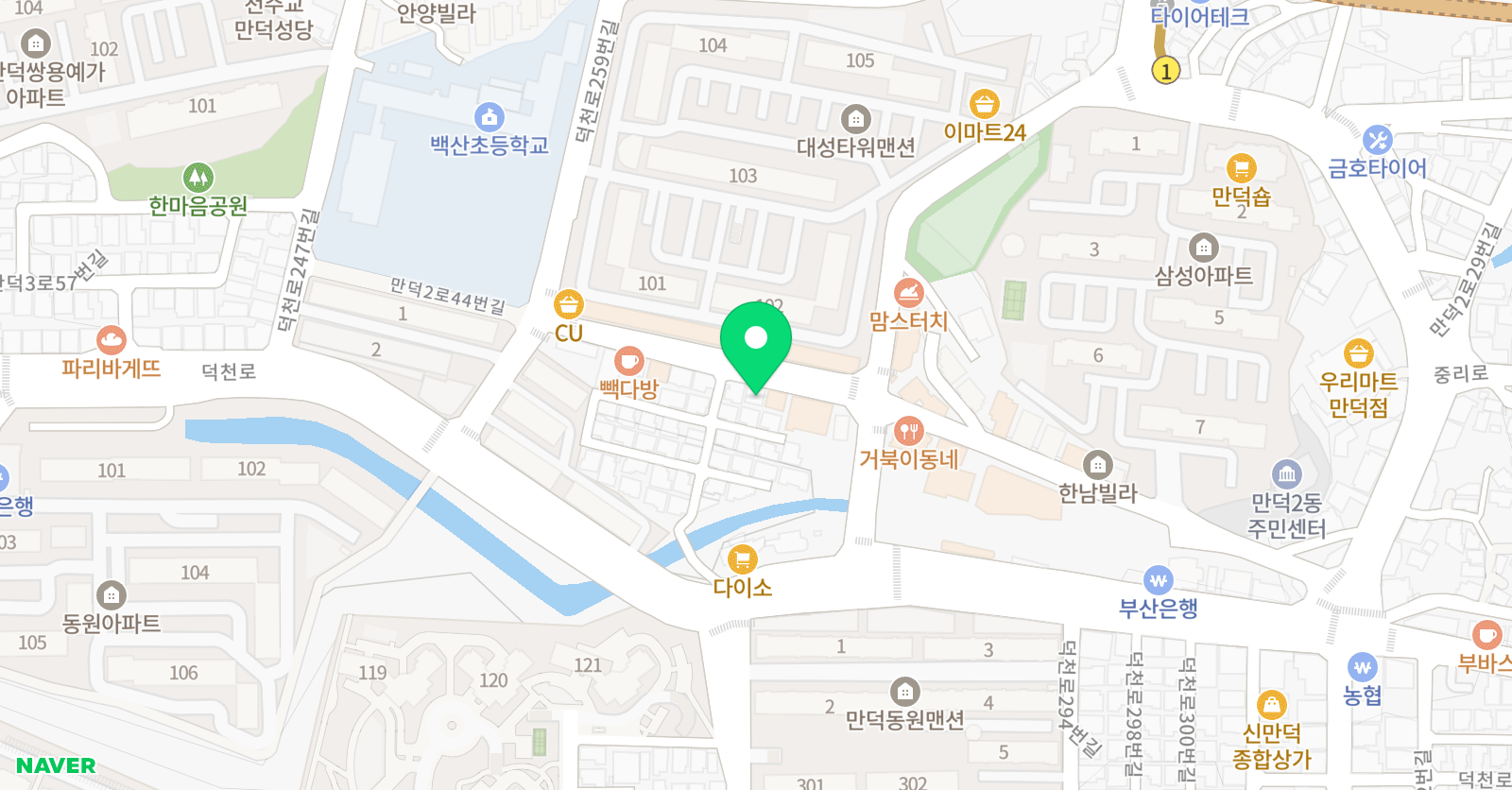 미래엔 수학 백산교습소 만덕점 위치