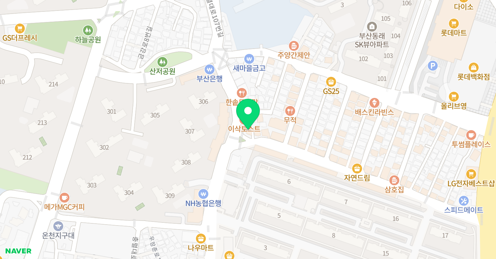영어의아침&책나무 영어 학원 동래점 위치