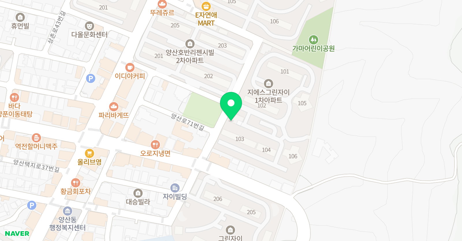 스마트해법 수학 광주양산자이1차점 위치