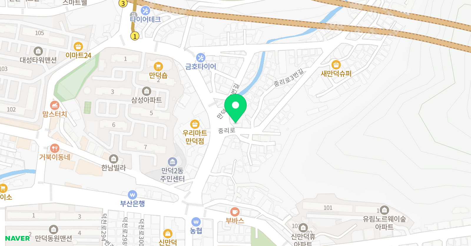더배움 영어수학학원 에이드영어 만덕캠퍼스 위치