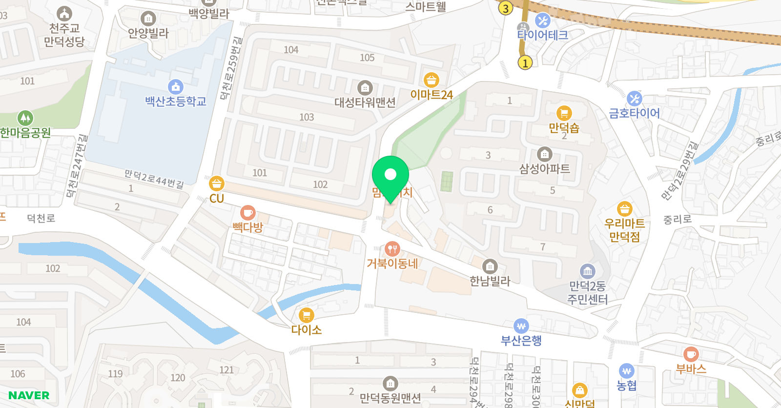 지유점프파이어줄넘기센터 만덕점 위치
