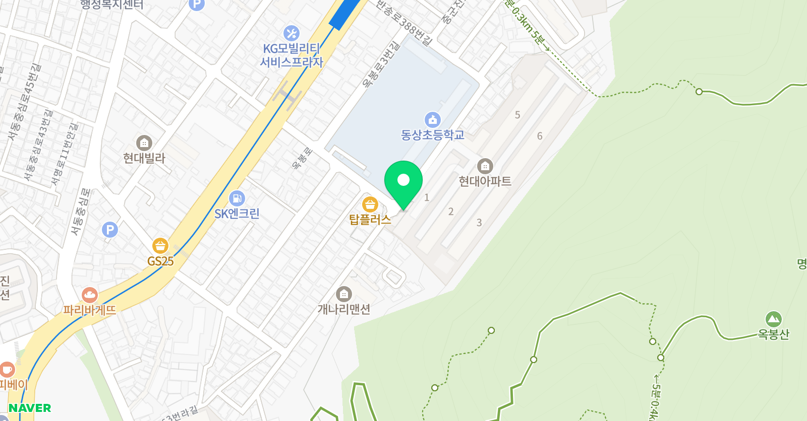 송무인 현대 태권도 위치