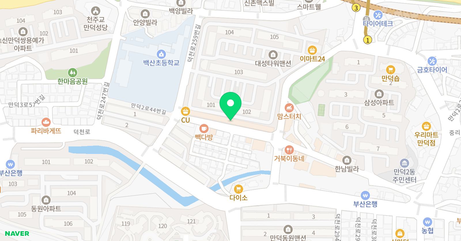 백호축구클럽 만덕실내점 위치