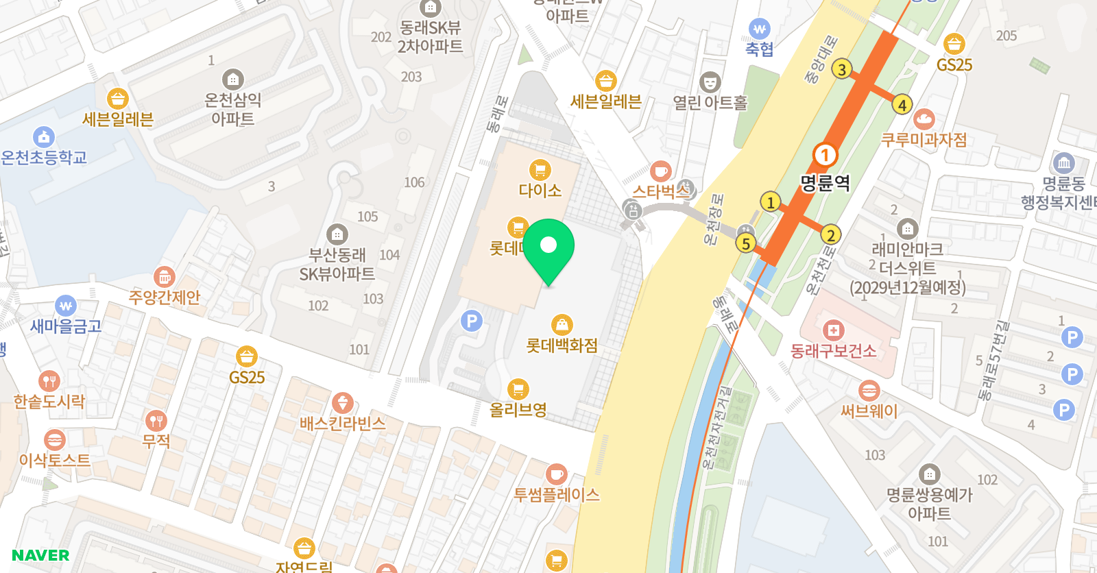 이스트본어학원 롯데백화점 동래점 위치