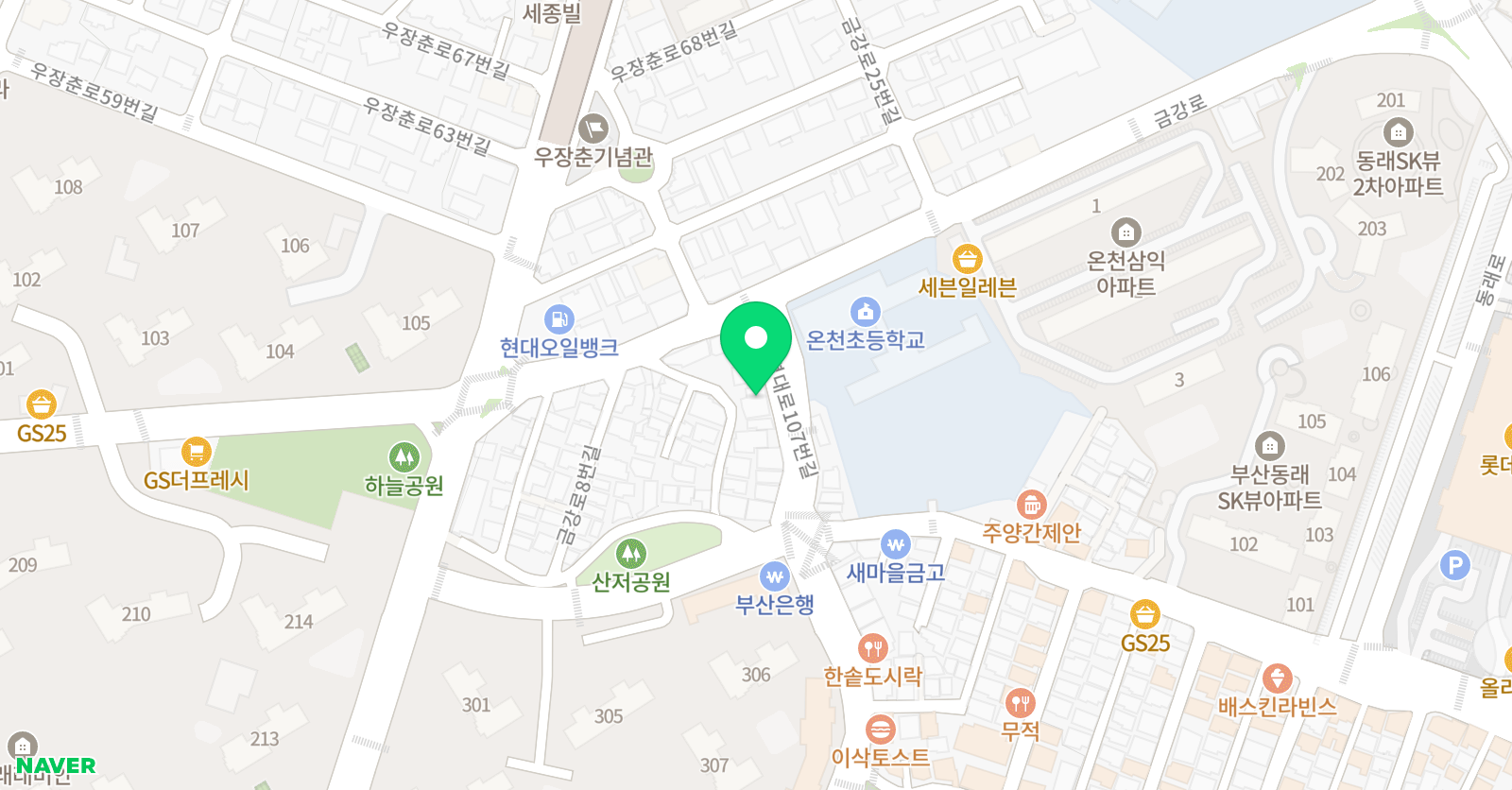 기탄 사고력교실 튼튼영어 온천초클럽 위치