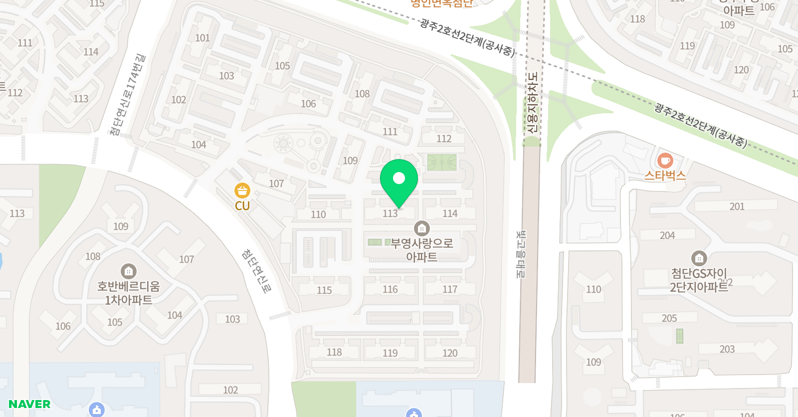 능률주니어랩 영어학원 첨단4교실 위치