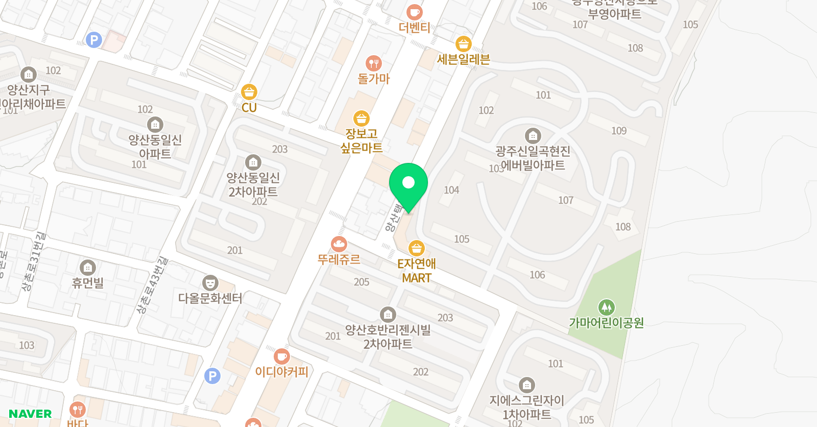 한우리 독서토론논술 광주양산독서교실 위치