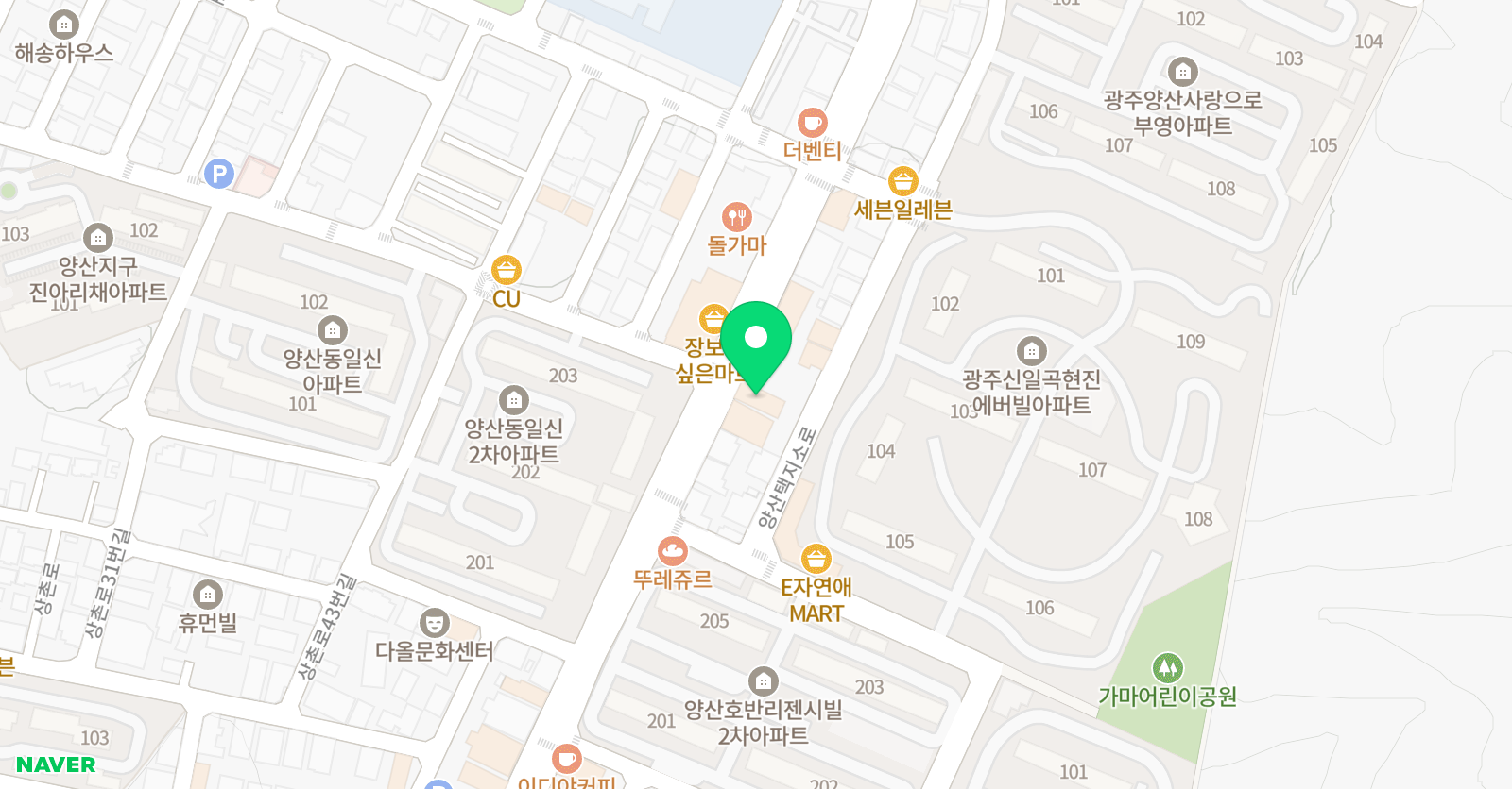 유니팝 미술학원 광주본촌센터 위치
