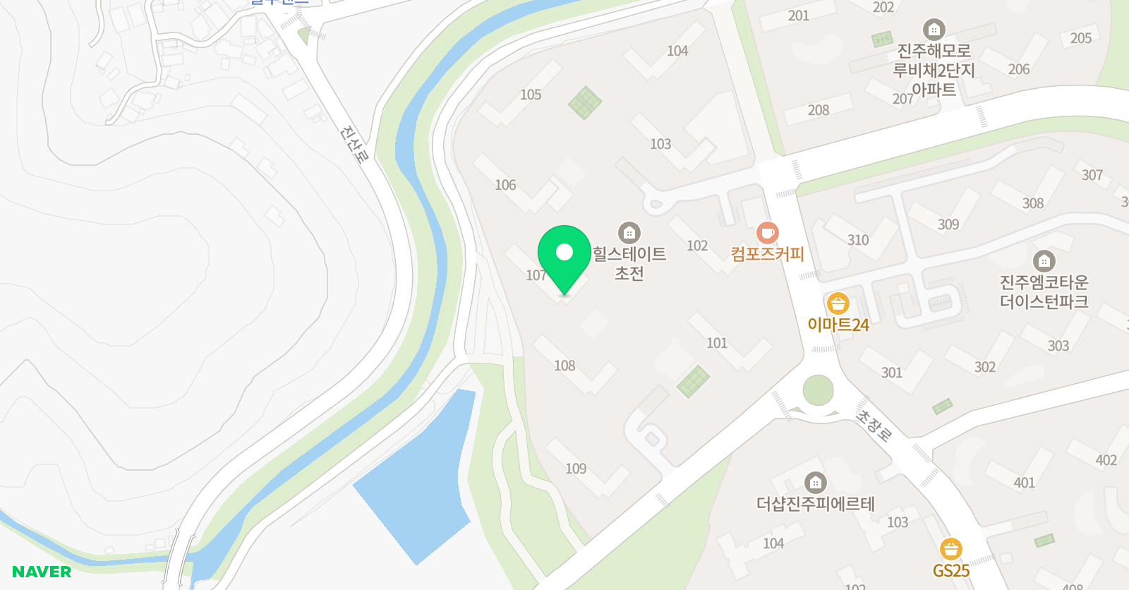 아소비 진주 초전힐스테이트점 위치