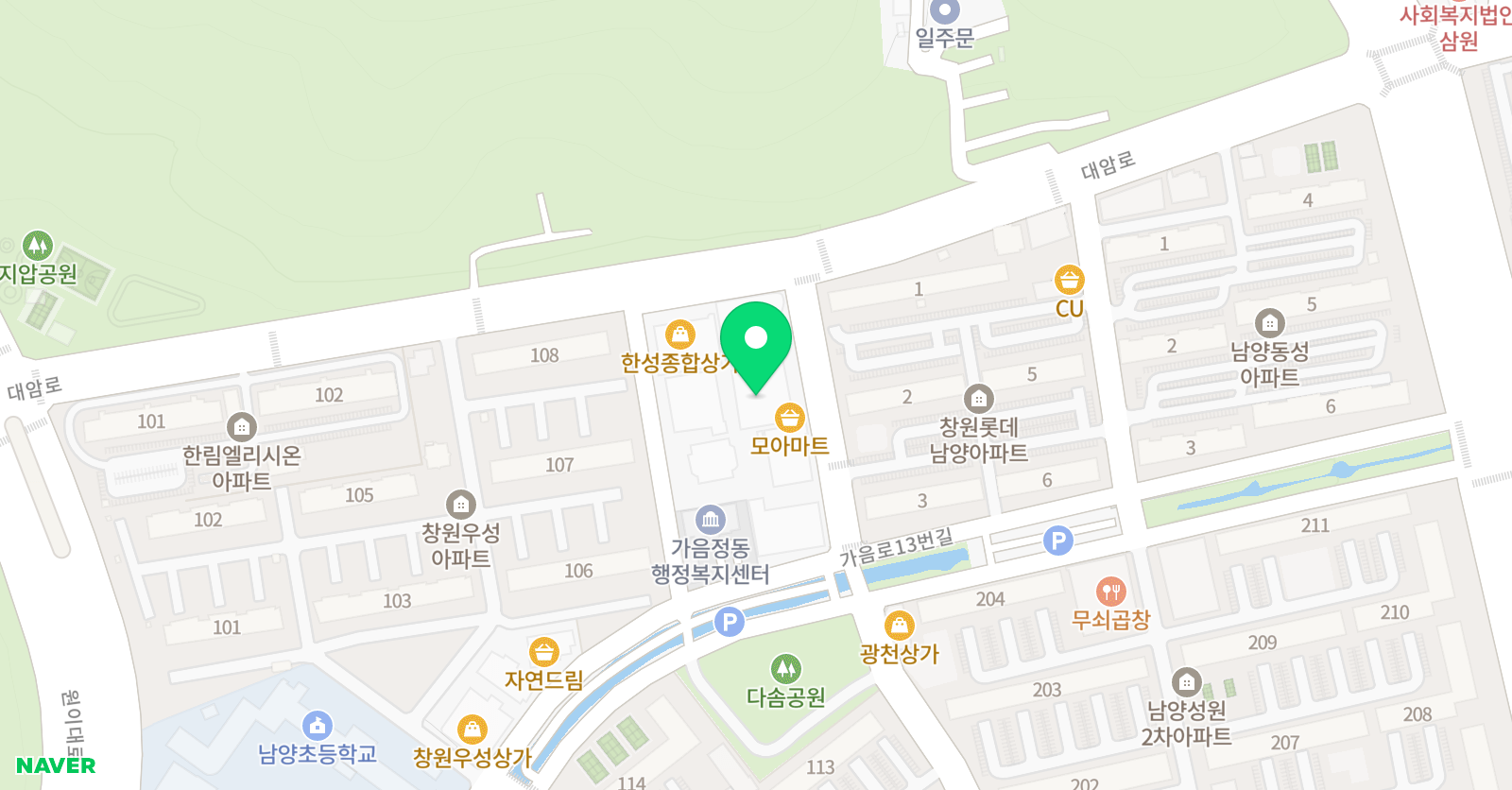 한우리독서토론논술 창원성산지부 위치