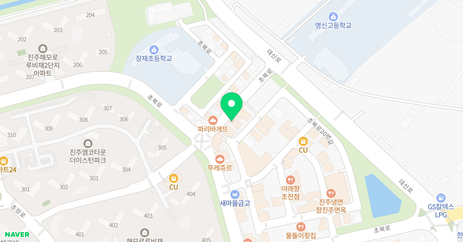 유니팝 미술학원 진주초전센터 위치