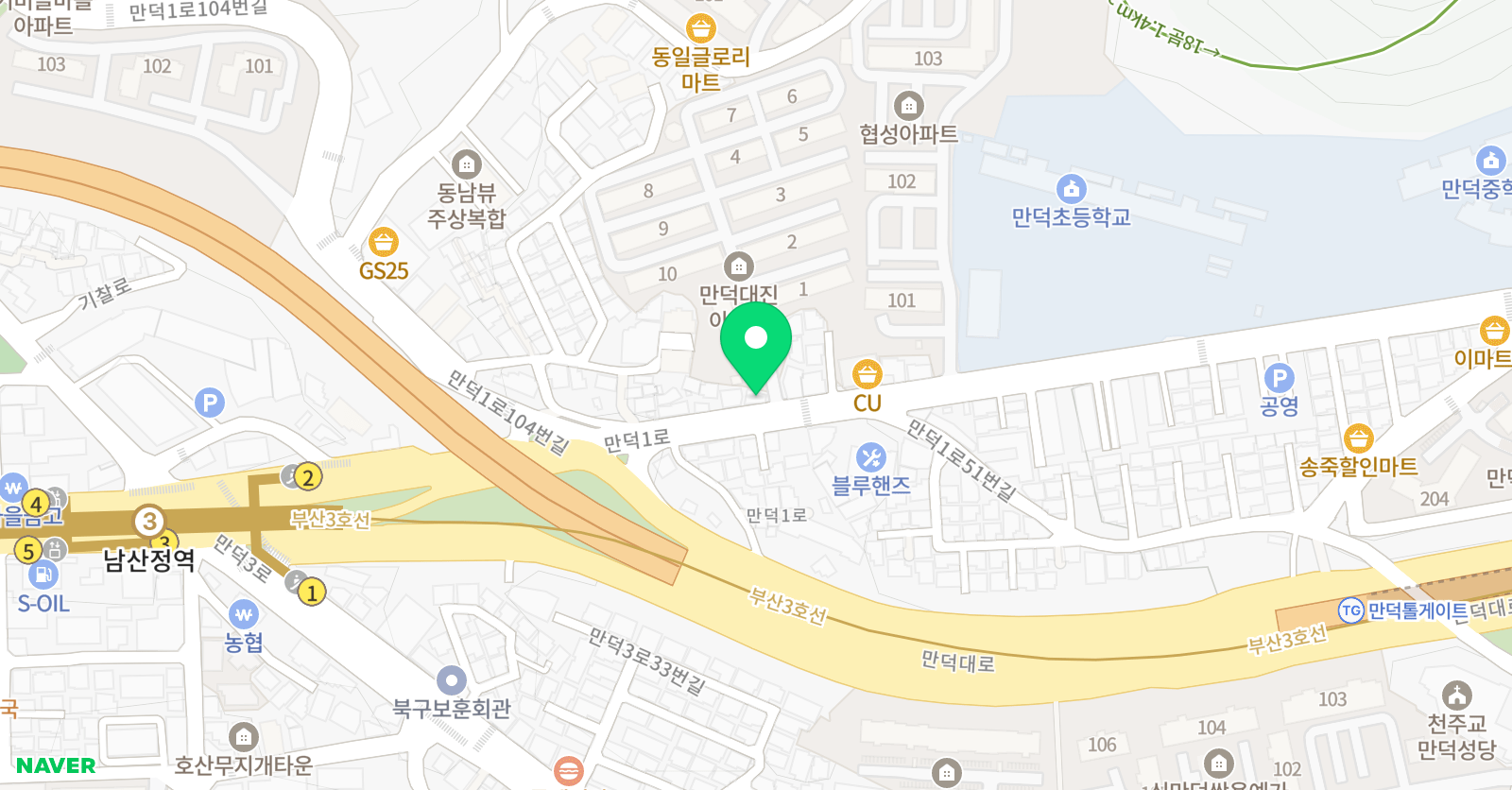 만덕청진학원 위치