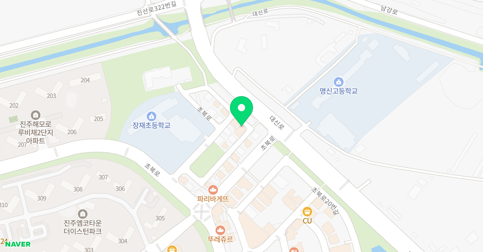 초전케이트미래엔 영어교습소 장재초점 위치