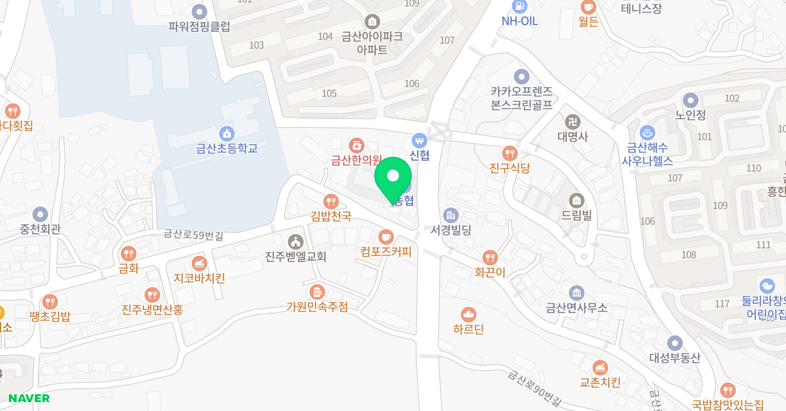 뮤엠 영어학원 금산캠퍼스 위치
