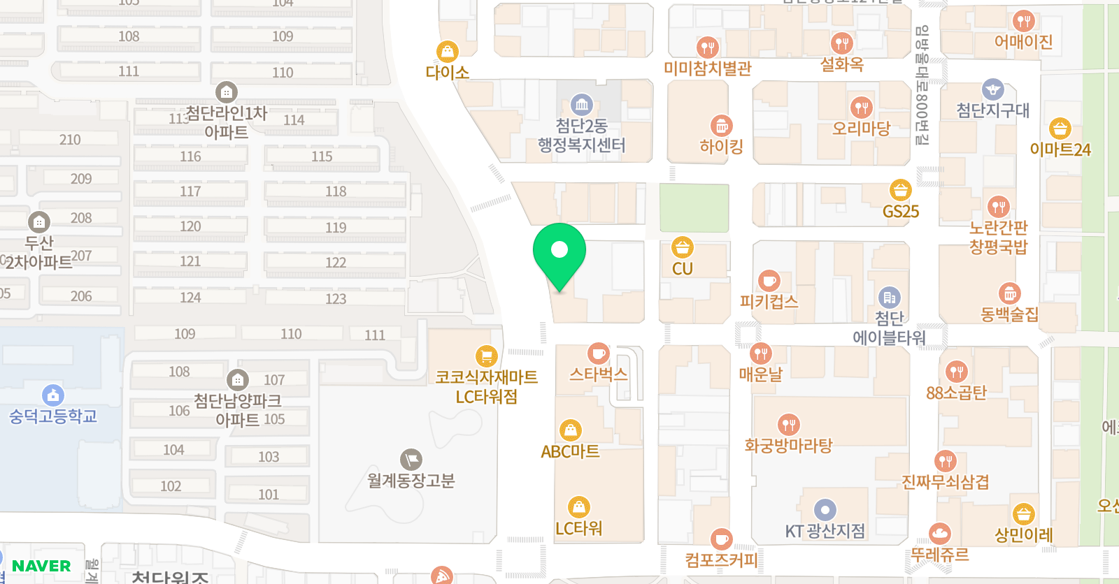 정하나 수학전문학원 위치